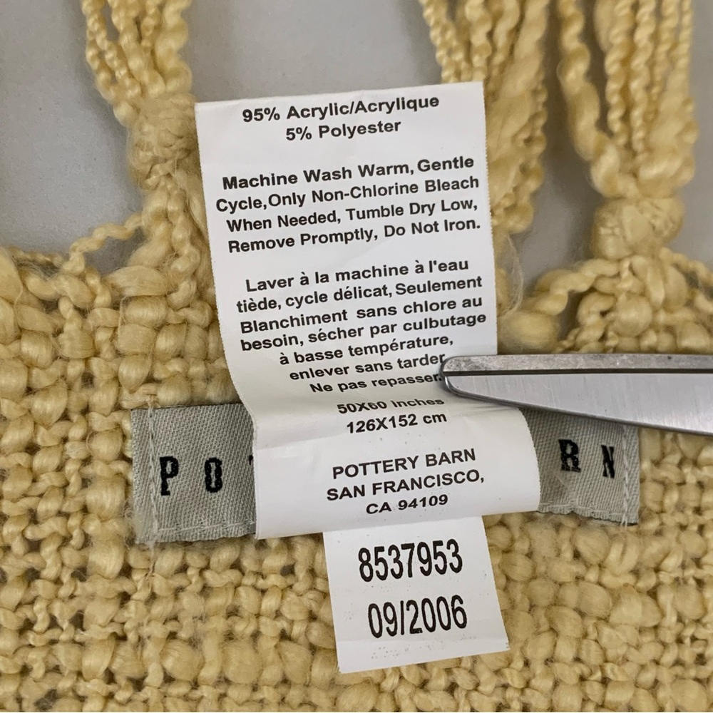 Pottery Barn Throw Blanket Yellow Gold 50 x 60 In - Picture 6 of 9